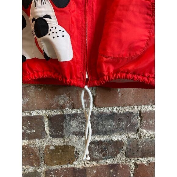 Vintage Toddler Windbreaker Jacket Red/White with Puppy and Bone 2T - Picture 5 of 13